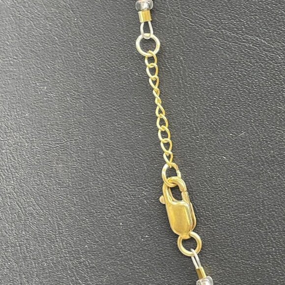 925 Sterling Silver Stone and Beaded Pendant Necklace Adjustable 20 inches - Picture 8 of 8